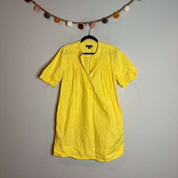 J. Crew Yellow Poplin short sleeve mini dress - Picture 2 of 6